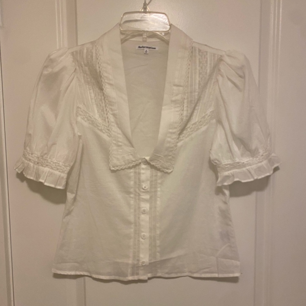 Reformation Hara White Top S - Picture 3 of 11